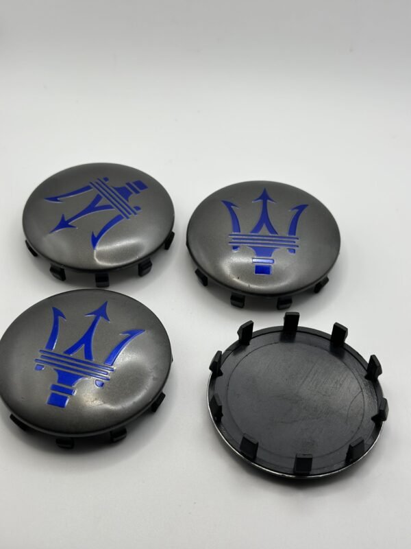 Maserati Quattroporte GT Ghibli Wheel Center Caps 60mm(58mm) Grey Blue – (Set of 4)