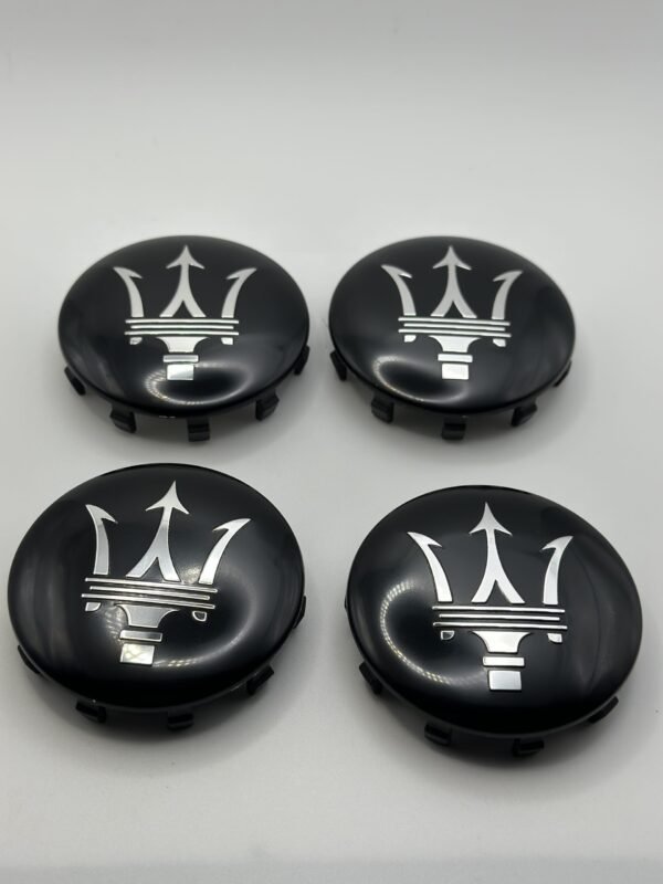 4pcs Maserati Qp & Ghibli Gts Black W/ Silver Wheel Center Cap 670025694 New