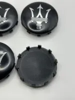 Maserati Gloss Black Silver Wheel Caps - 4pc Set 670025694 - Image 3