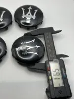 Maserati Gloss Black Silver Wheel Caps - 4pc Set 670025694 - Image 4