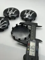 Maserati Gloss Black Silver Wheel Caps - 4pc Set 670025694 - Image 5