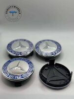 Mercedes Benz 75mm Wheel Center Caps – 4Pcs, Blue - Image 2