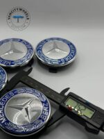 Mercedes Benz 75mm Wheel Center Caps – 4Pcs, Blue - Image 5