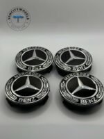 Mercedes Benz 75mm Wheel Center Caps – 4Pcs, Black - Image 5