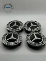 Mercedes Benz 75mm Wheel Center Caps – 4Pcs, Black - Image 5