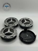 Mercedes Benz 75mm Wheel Center Caps – 4Pcs, Black