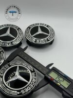 Mercedes Benz 75mm Wheel Center Caps – 4Pcs, Black - Image 2