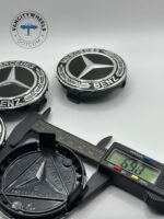 Mercedes Benz 75mm Wheel Center Caps – 4Pcs, Black - Image 4