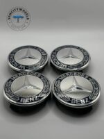 Mercedes Benz 75mm Wheel Center Caps – 4Pcs, Dark Blue - Image 4