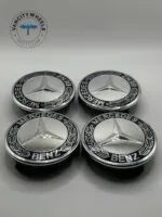 Mercedes Benz 75mm Wheel Center Caps – 4Pcs, Dark Blue - Image 4