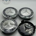 Mercedes Benz 75mm Wheel Center Caps 4Pcs, Dark Blue