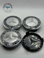 Mercedes Benz 75mm Wheel Center Caps 4Pcs, Dark Blue
