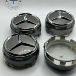 Mercedes Raised Center Caps 75mm 4Pcs