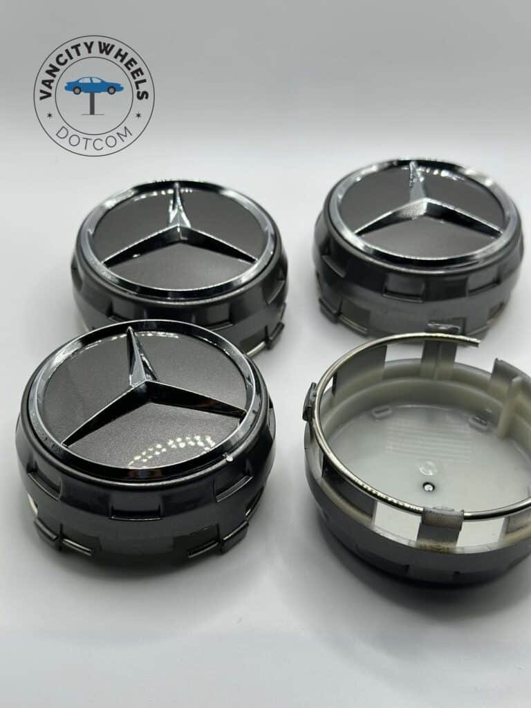 Mercedes Raised Center Caps 75mm 4Pcs