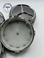Mercedes Raised CenetrCaps – 75mm, 4Pcs, Dark Grey, OEM Fit - Image 4