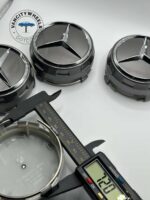 Mercedes Raised CenetrCaps – 75mm, 4Pcs, Dark Grey, OEM Fit - Image 5