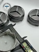 Mercedes Raised CenetrCaps – 75mm, 4Pcs, Dark Grey, OEM Fit - Image 5