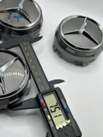 Mercedes Raised CenetrCaps – 75mm, 4Pcs, Dark Grey, OEM Fit - Image 6