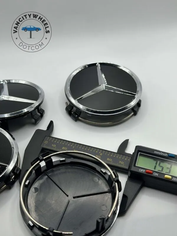 4Pcs 75mm Car Wheel Center Hub Cap for Mercedes Benz Glossy Black - Image 5