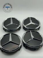 Mercedes Benz 75mm Wheel Hub Caps – 4Pcs, Matte Black