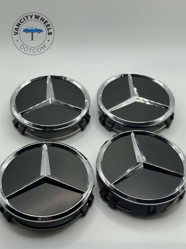 4Pcs 75mm Car Wheel Center Hub Cap for Mercedes Benz Matte Black