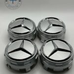 Mercedes Raised Hub Caps 75mm 4Pcs Silver