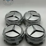 Mercedes Raised Hub Caps 75mm 4Pcs Silver