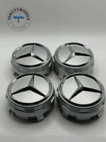 Mercedes Raised Hub Caps 75mm 4Pcs Silver