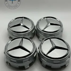 Mercedes Raised Hub Caps 75mm 4Pcs Silver