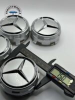 Mercedes Raised Hub Caps – 75mm, 4Pcs, Silver, Factory Match - Image 5