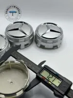 Mercedes Raised Hub Caps – 75mm, 4Pcs, Silver, Factory Match - Image 6