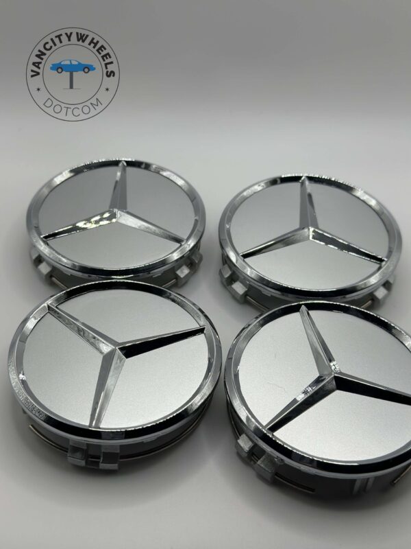 4Pcs 75mm Car Wheel Center Hub Cap for Mercedes Benz Silver Chrome - Image 2