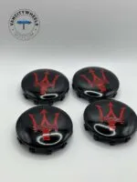 Maserati Wheel Caps – 4Pcs, Black & Red, QP & Ghibli Fit 670025694 - Image 5