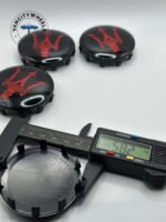 Maserati Wheel Caps – 4Pcs, Black & Red, QP & Ghibli Fit 670025694 - Image 3