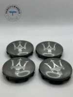 Maserati Wheel Center Caps – 4Pcs, QP/Ghibli, Matte Grey/Silver - Image 2