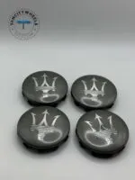 Maserati Wheel Center Caps – 4Pcs, QP/Ghibli, Matte Grey/Silver - Image 3