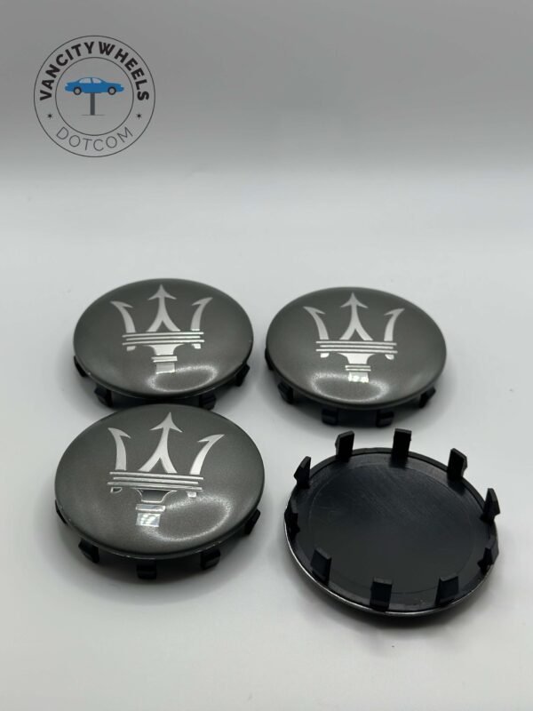 4pcs Maserati Qp & Ghibli Gts Grey W/ Silver Wheel Center Cap 670025694 New