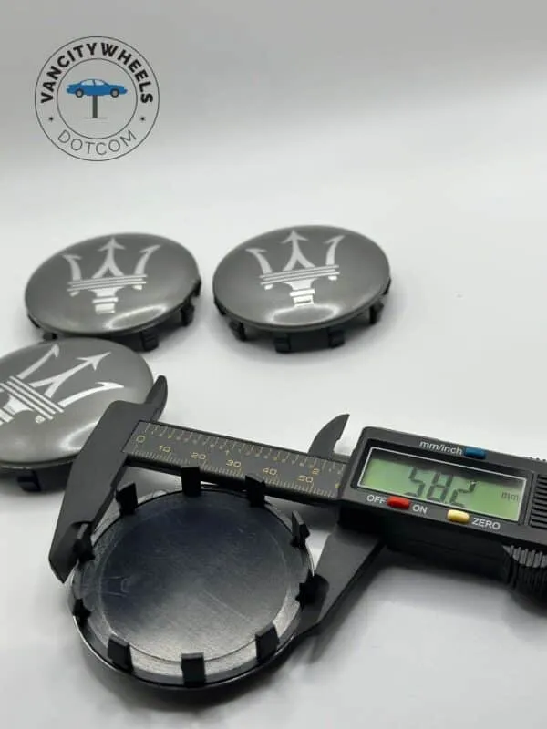 Maserati Wheel Center Caps – 4Pcs, QP/Ghibli, Matte Grey/Silver - Image 5