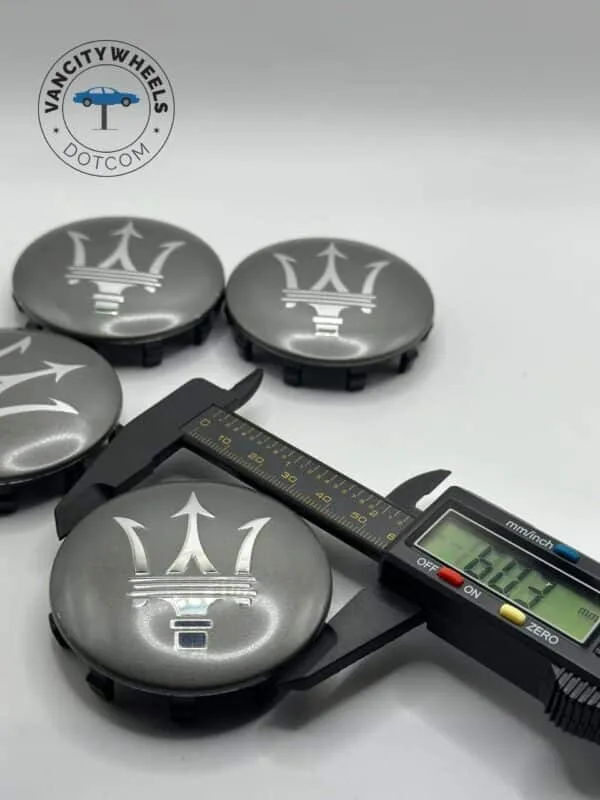 Maserati Wheel Center Caps – 4Pcs, QP/Ghibli, Matte Grey/Silver - Image 6