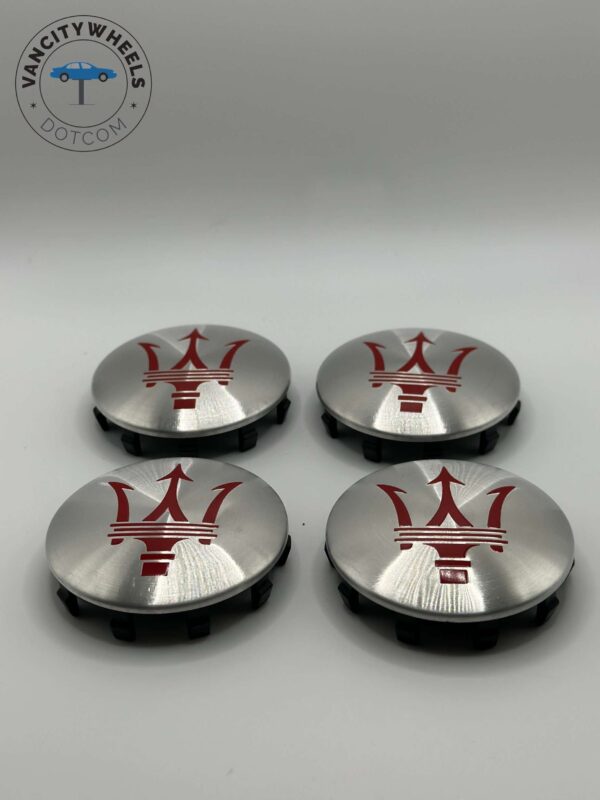 Maserati Quattroporte / Ghibli Caps – Silver, 60mm, 4Pcs - Image 4
