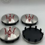 Maserati Quattroporte / Ghibli 60mm, 4Pcs Caps Silver