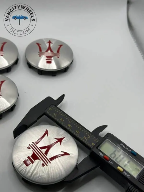 Maserati Quattroporte / Ghibli Caps – Silver, 60mm, 4Pcs - Image 2