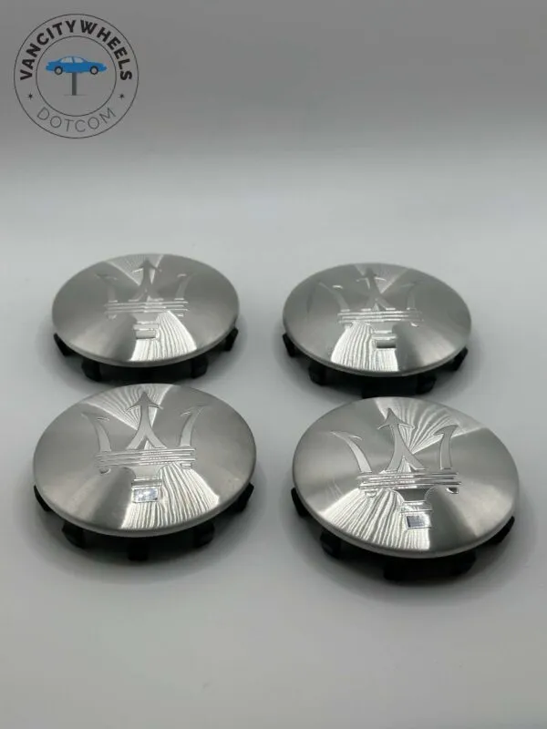 Maserati Quattroporte/Ghibli Caps – Silver Chrome, 60mm/58mm 4Pcs - Image 2