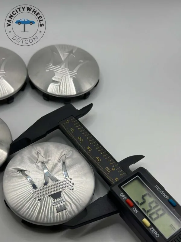 Maserati Quattroporte/Ghibli Caps – Silver Chrome, 60mm/58mm 4Pcs - Image 4