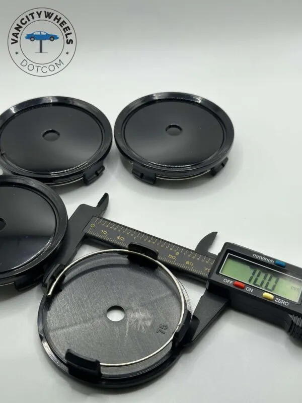 Mercedes 75mm Black Wheel Caps – C B S A E GLK SLK GLC (4Pcs) - Image 4