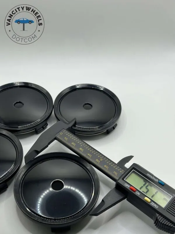 Mercedes 75mm Black Wheel Caps – C B S A E GLK SLK GLC (4Pcs) - Image 5