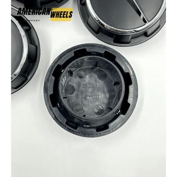 Mercedes 60mm Center Caps Black 4