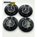 Mercedes 146mm Matte Black Wheel Hub Cap