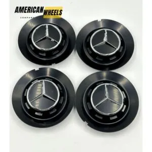 Mercedes 146mm Matte Black Wheel Hub Cap