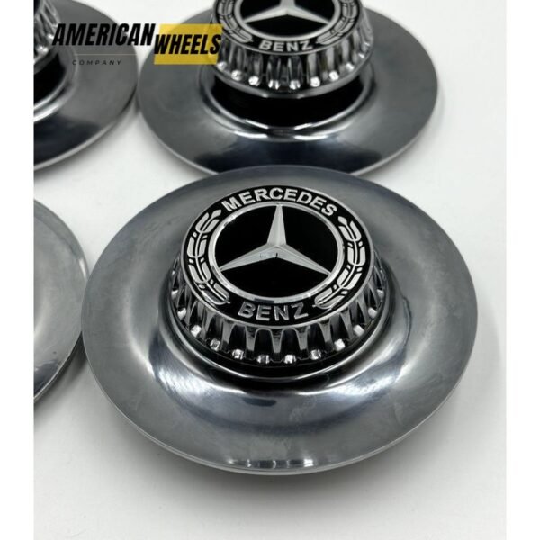 a2224002300 mercedes chrome plates with silver black mercedes caps 3